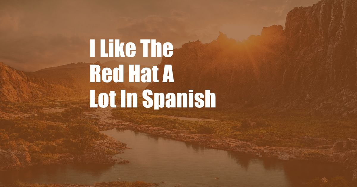 I Like The Red Hat A Lot In Spanish