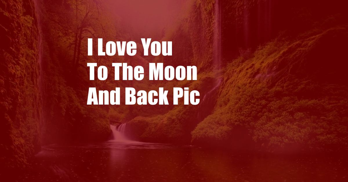 I Love You To The Moon And Back Pic