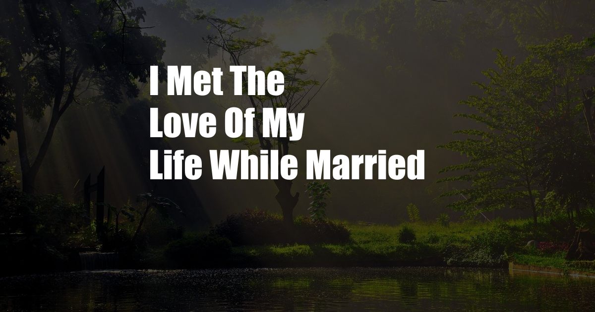 I Met The Love Of My Life While Married