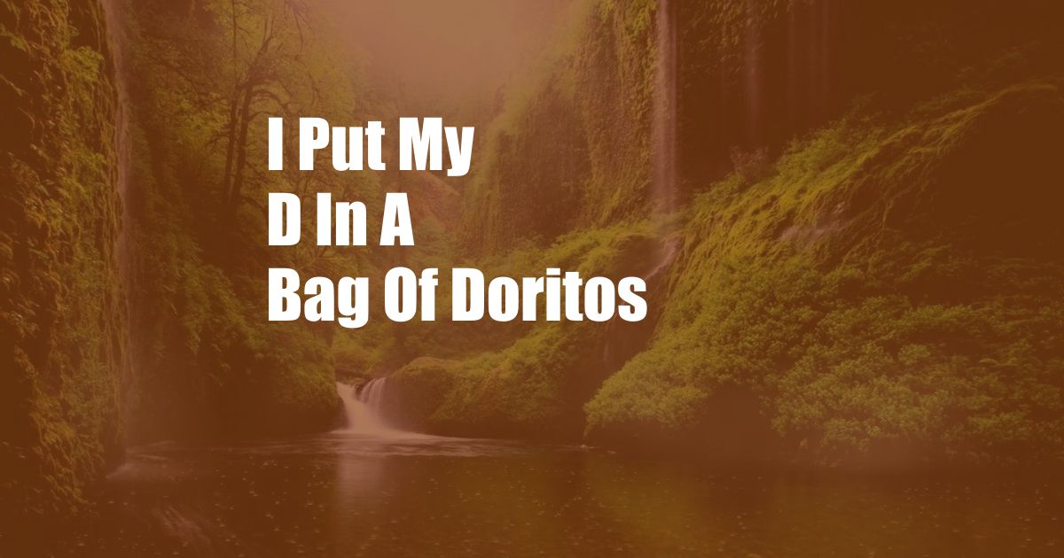 I Put My D In A Bag Of Doritos