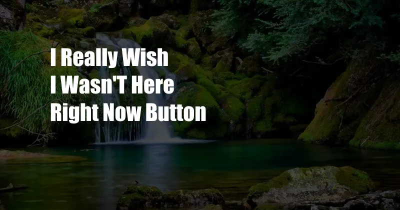 I Really Wish I Wasn'T Here Right Now Button