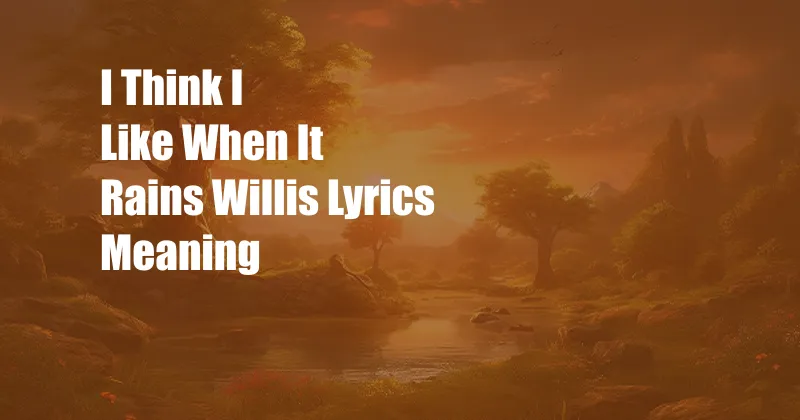 I Think I Like When It Rains Willis Lyrics Meaning