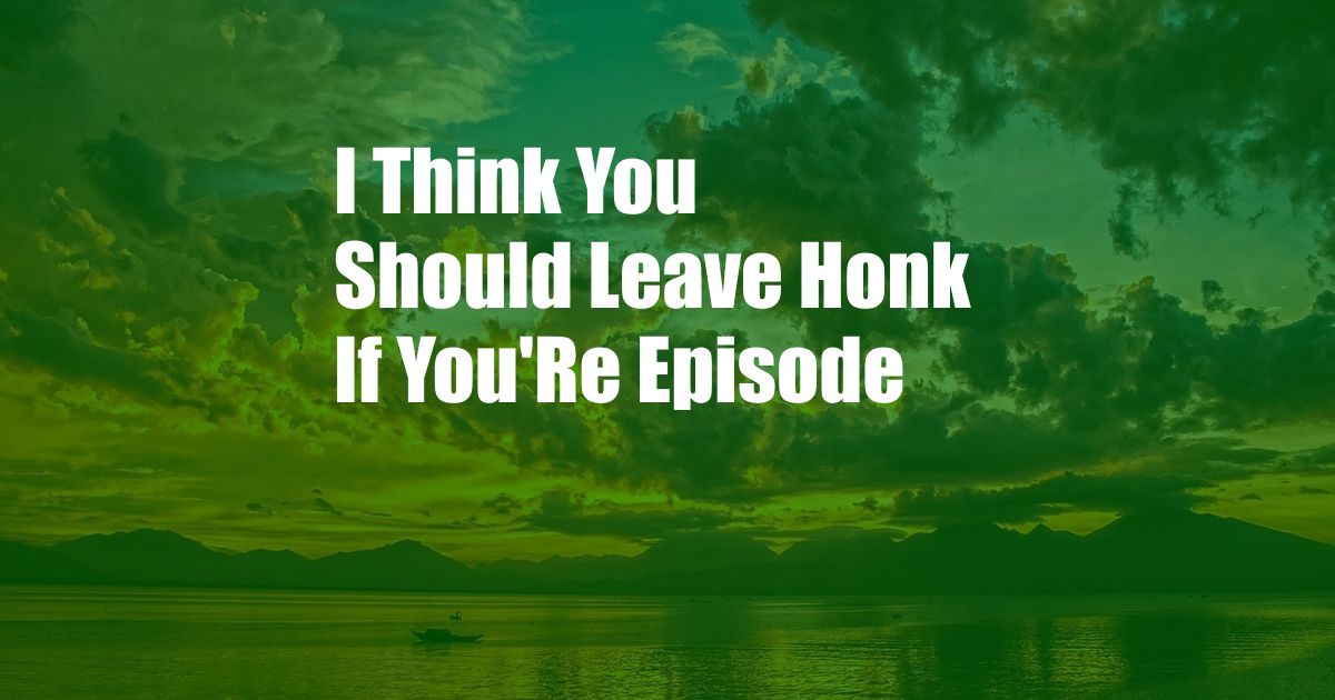 I Think You Should Leave Honk If You'Re Episode