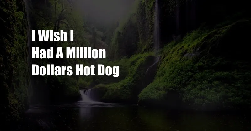 I Wish I Had A Million Dollars Hot Dog