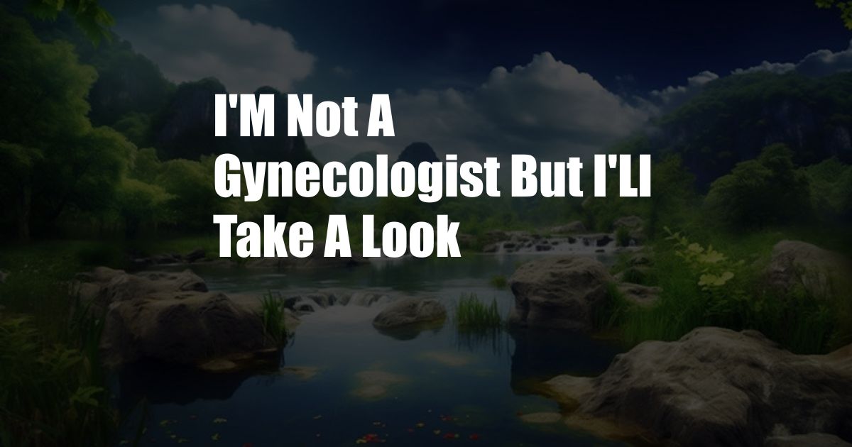 I'M Not A Gynecologist But I'Ll Take A Look