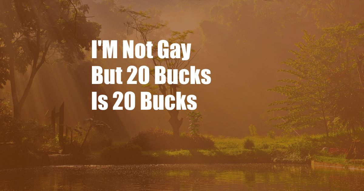 I'M Not Gay But 20 Bucks Is 20 Bucks