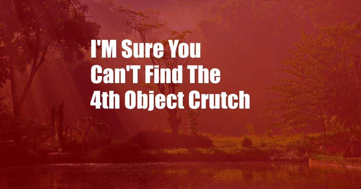 I'M Sure You Can'T Find The 4th Object Crutch