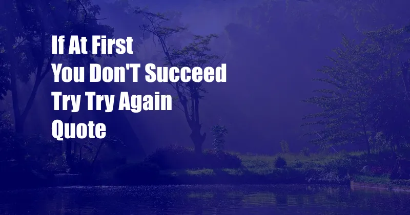 If At First You Don'T Succeed Try Try Again Quote