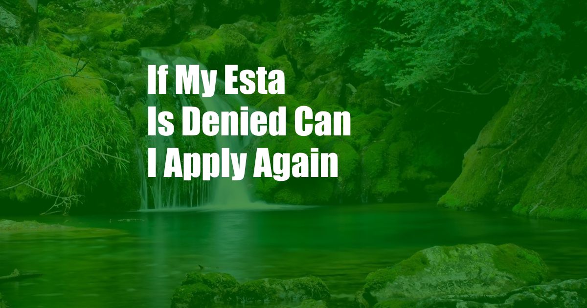 If My Esta Is Denied Can I Apply Again