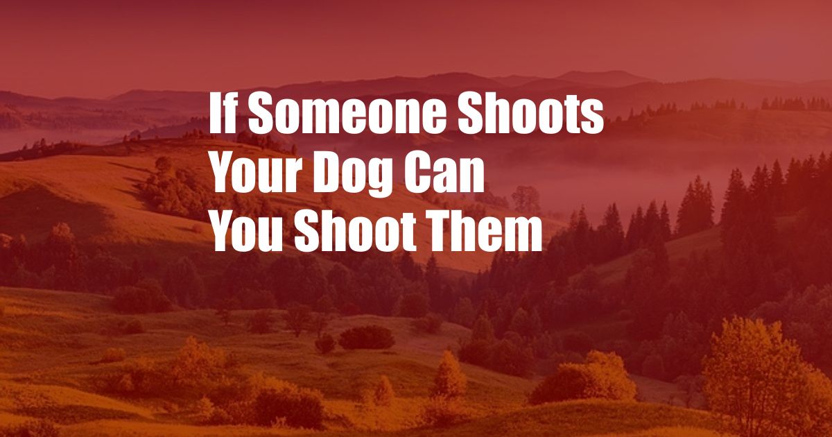 If Someone Shoots Your Dog Can You Shoot Them