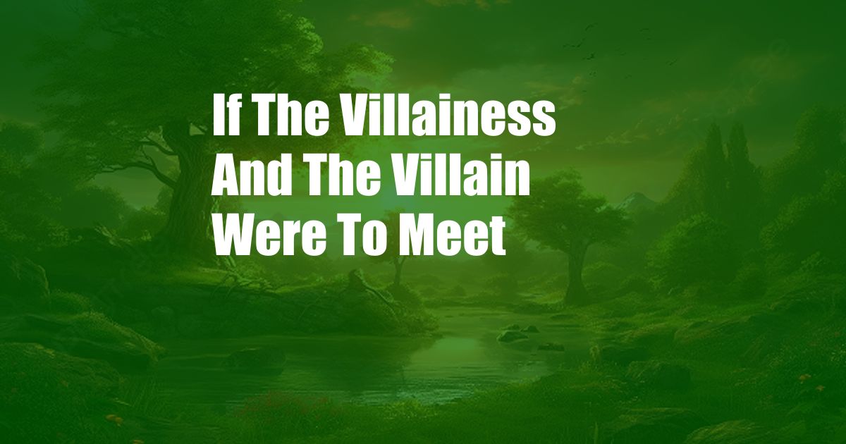 If The Villainess And The Villain Were To Meet