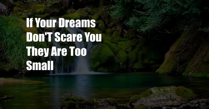 If Your Dreams Don'T Scare You They Are Too Small