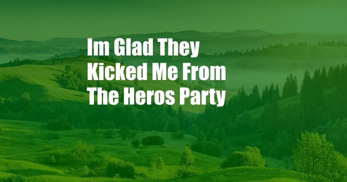Im Glad They Kicked Me From The Heros Party