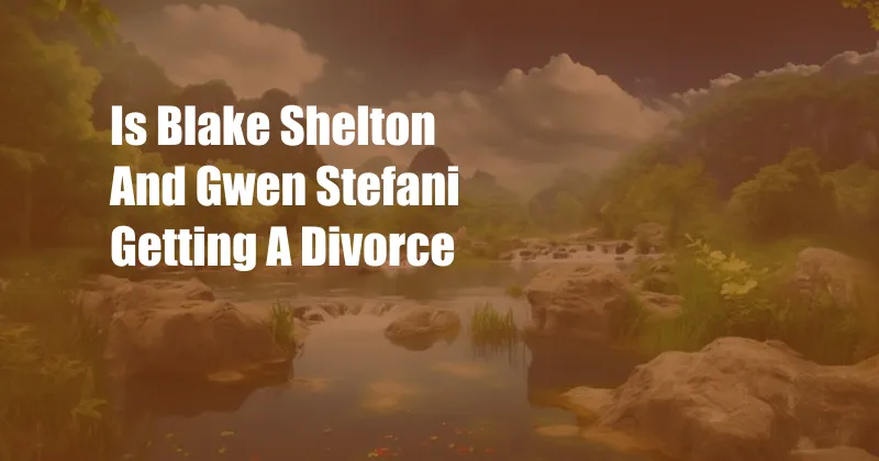 Is Blake Shelton And Gwen Stefani Getting A Divorce