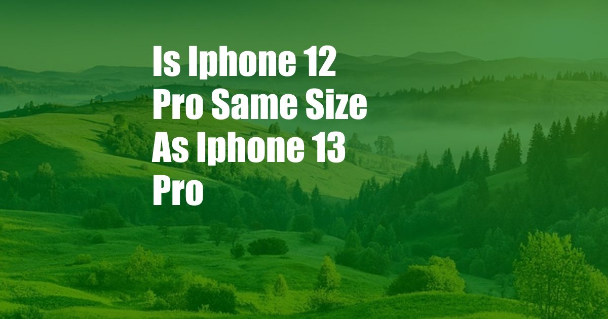 Is Iphone 12 Pro Same Size As Iphone 13 Pro