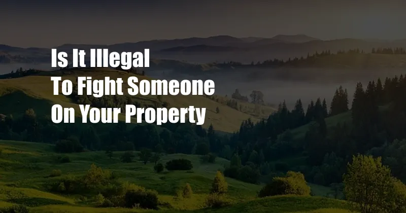 Is It Illegal To Fight Someone On Your Property