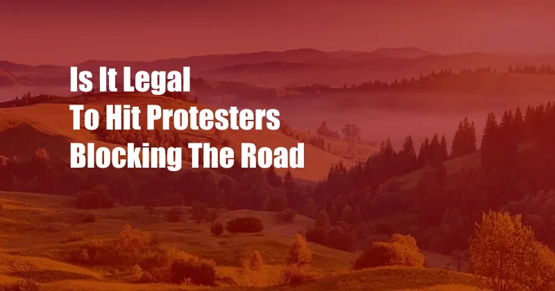 Is It Legal To Hit Protesters Blocking The Road