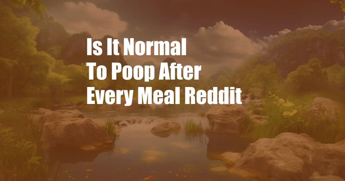 Is It Normal To Poop After Every Meal Reddit