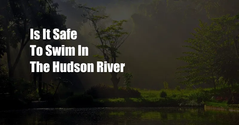 Is It Safe To Swim In The Hudson River