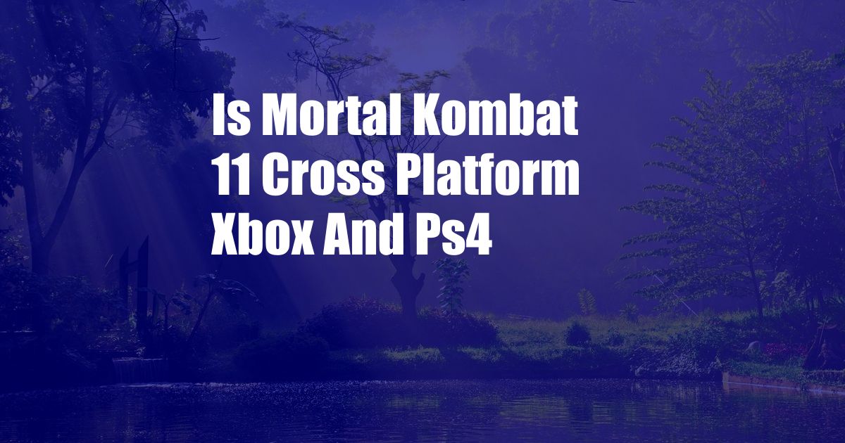 Is Mortal Kombat 11 Cross Platform Xbox And Ps4