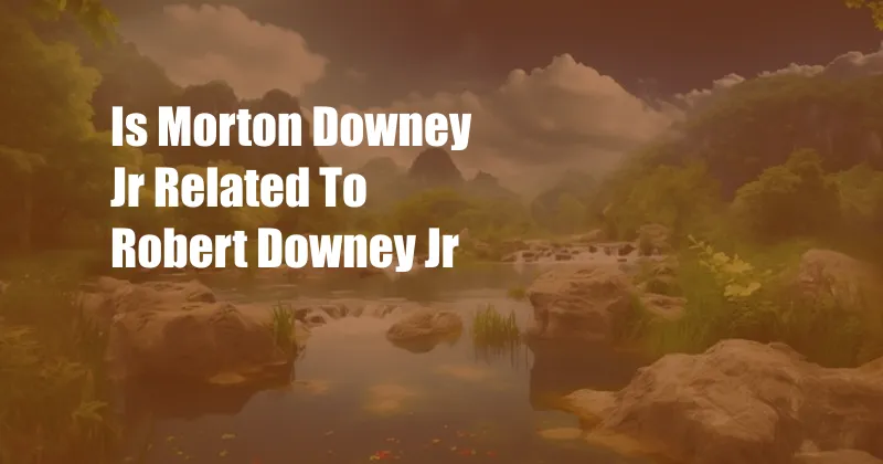 Is Morton Downey Jr Related To Robert Downey Jr