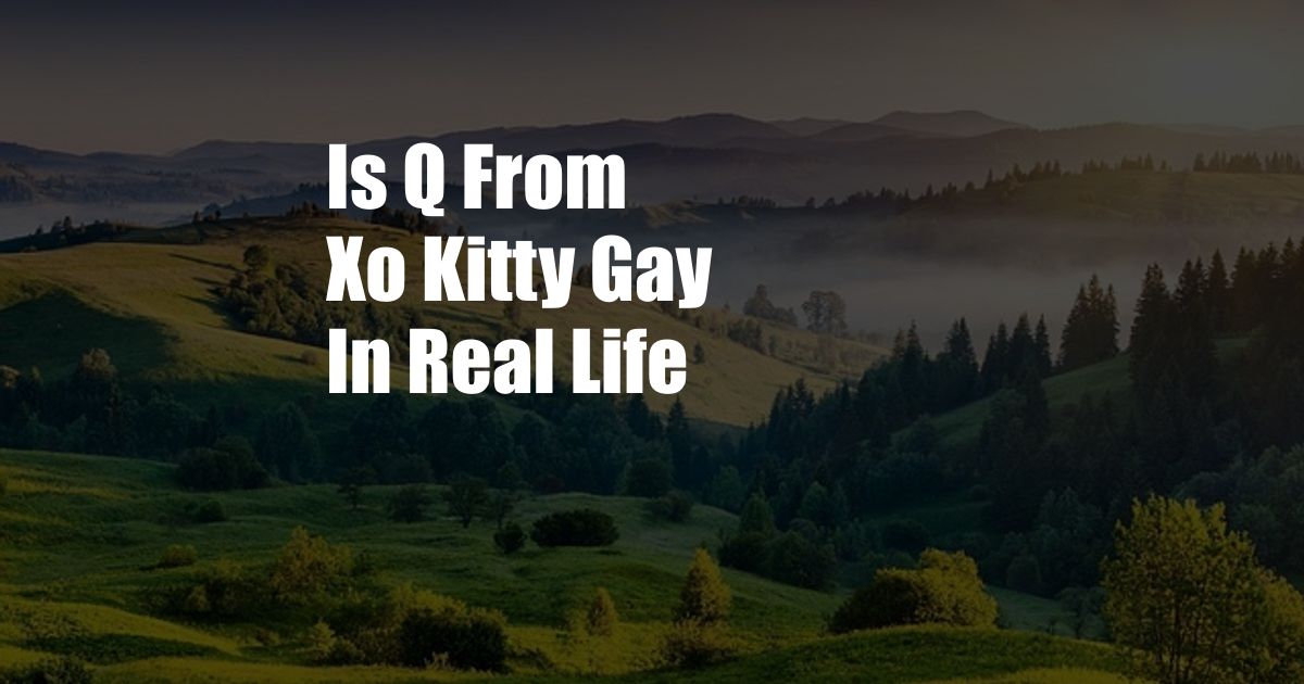 Is Q From Xo Kitty Gay In Real Life