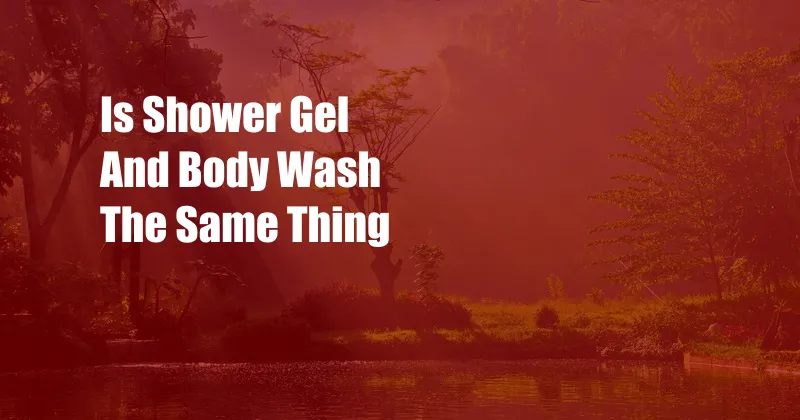 Is Shower Gel And Body Wash The Same Thing