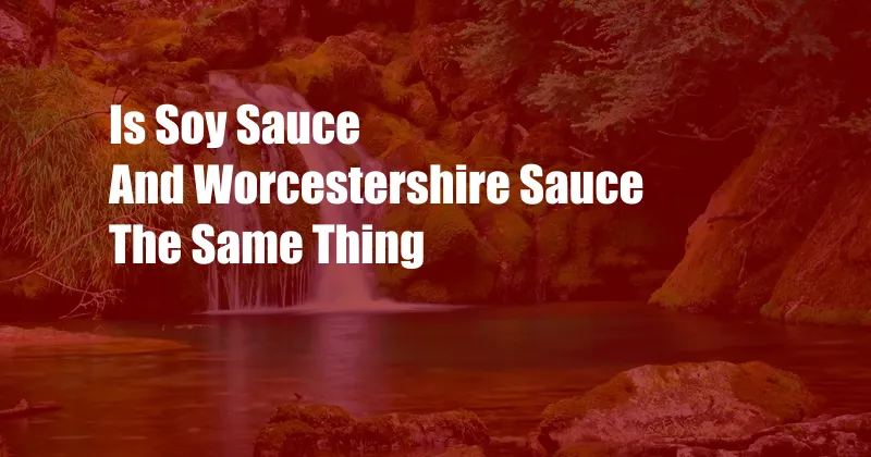 Is Soy Sauce And Worcestershire Sauce The Same Thing