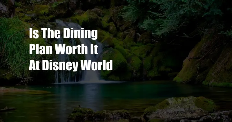 Is The Dining Plan Worth It At Disney World