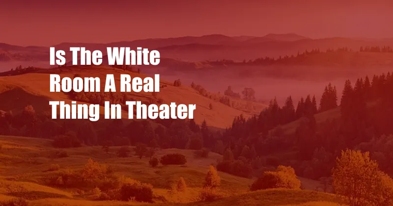 Is The White Room A Real Thing In Theater