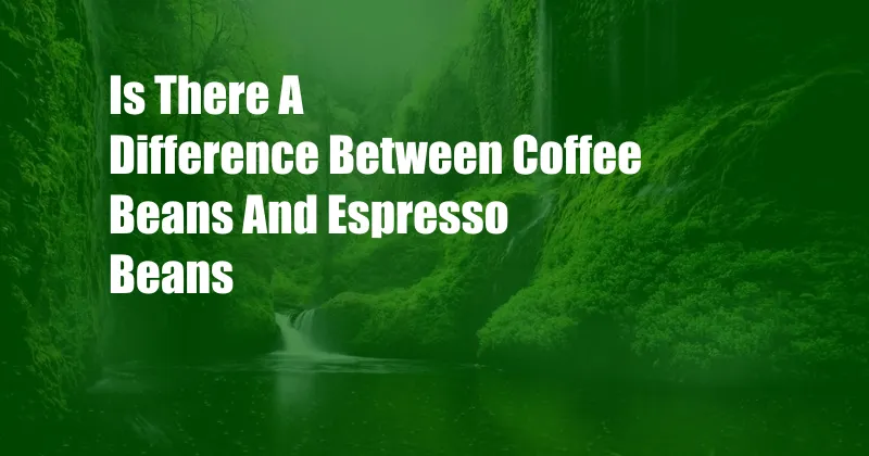 Is There A Difference Between Coffee Beans And Espresso Beans