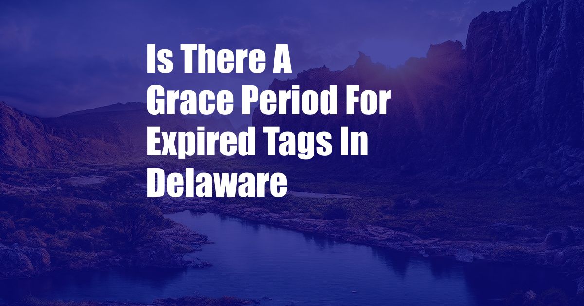 Is There A Grace Period For Expired Tags In Delaware