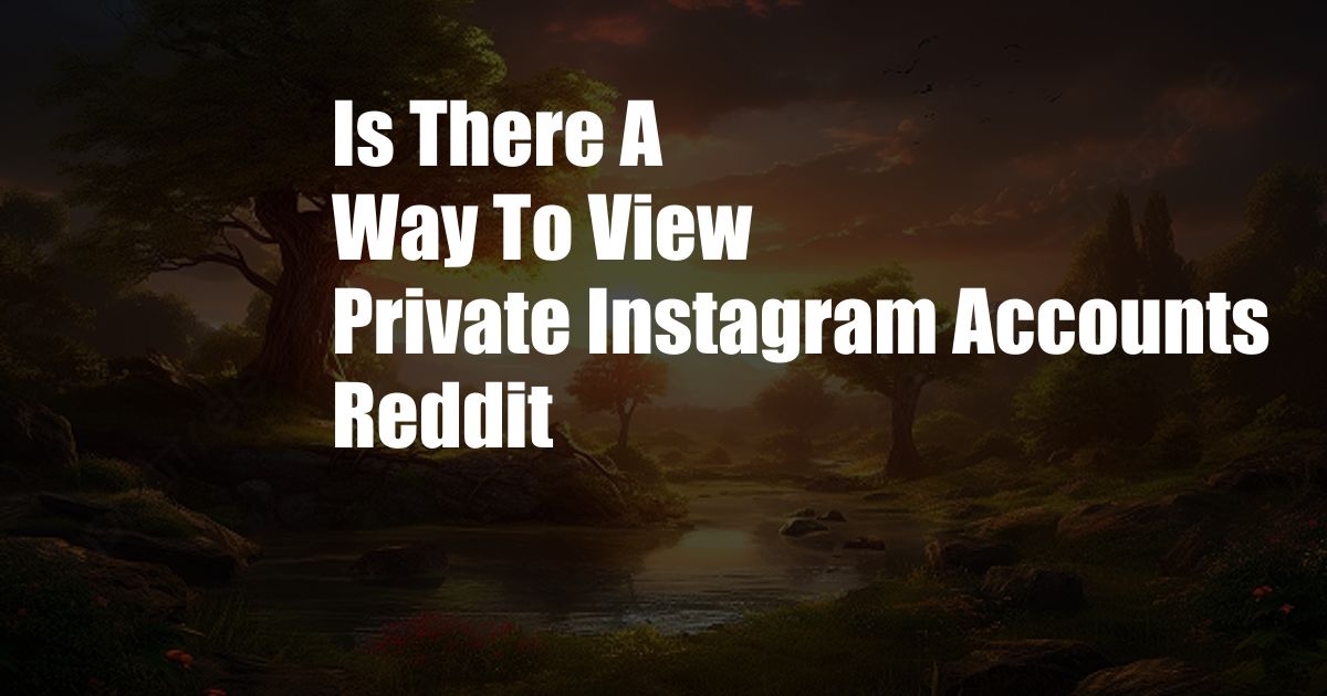 Is There A Way To View Private Instagram Accounts Reddit