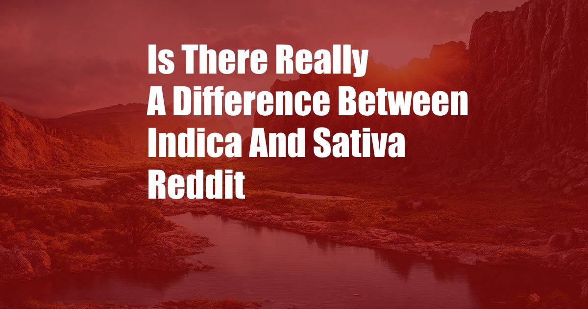Is There Really A Difference Between Indica And Sativa Reddit