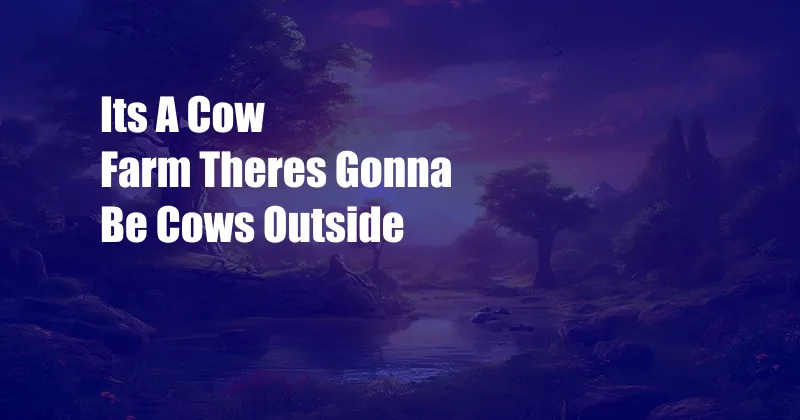 Its A Cow Farm Theres Gonna Be Cows Outside