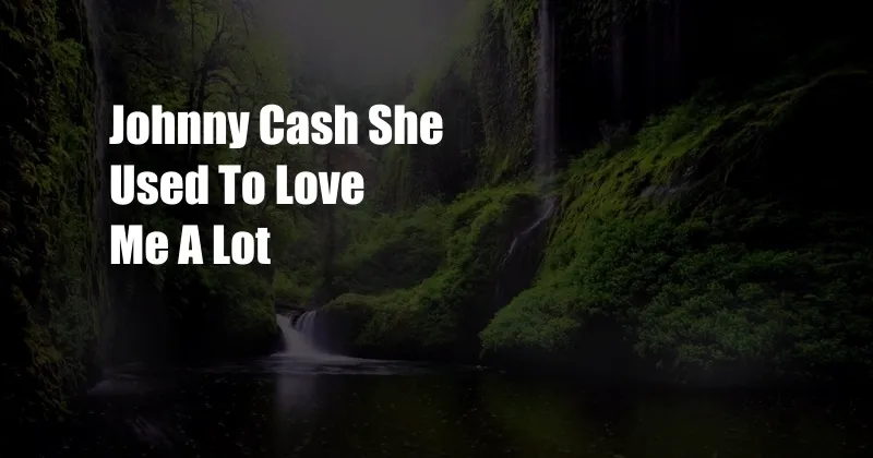 Johnny Cash She Used To Love Me A Lot