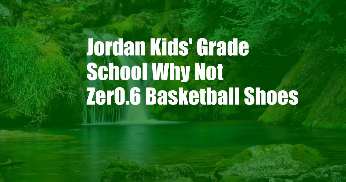 Jordan Kids' Grade School Why Not Zer0.6 Basketball Shoes