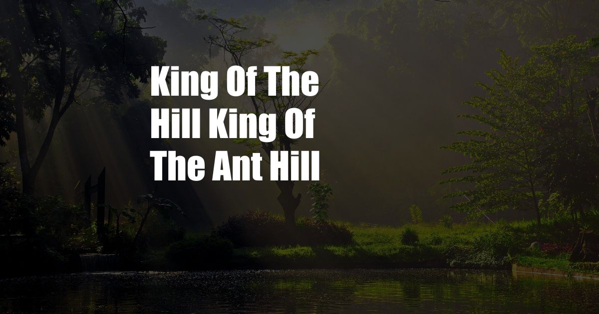 King Of The Hill King Of The Ant Hill