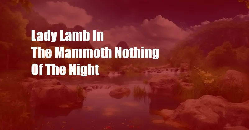 Lady Lamb In The Mammoth Nothing Of The Night