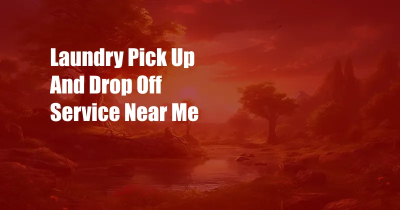 Laundry Pick Up And Drop Off Service Near Me