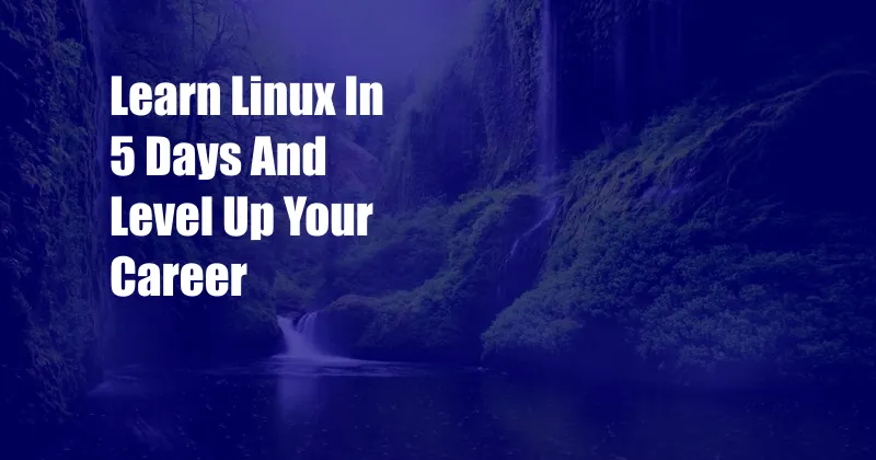 Learn Linux In 5 Days And Level Up Your Career
