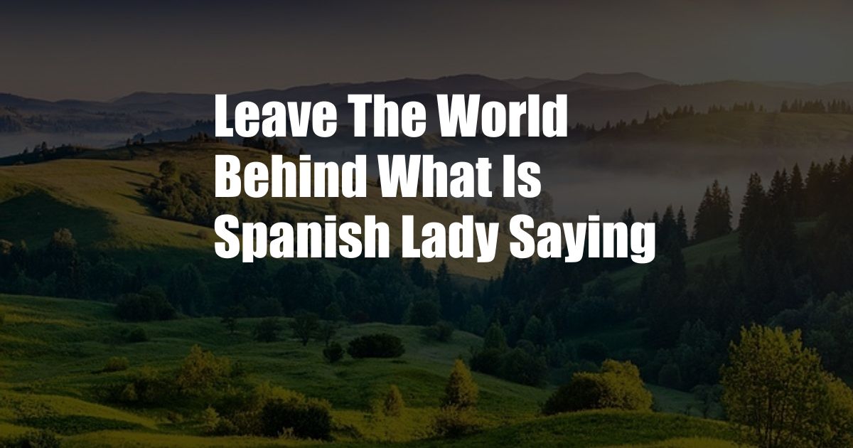 Leave The World Behind What Is Spanish Lady Saying