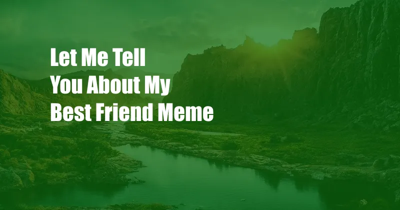 Let Me Tell You About My Best Friend Meme