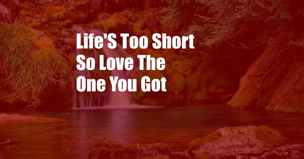 Life'S Too Short So Love The One You Got