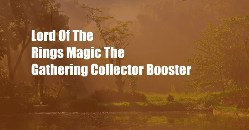Lord Of The Rings Magic The Gathering Collector Booster