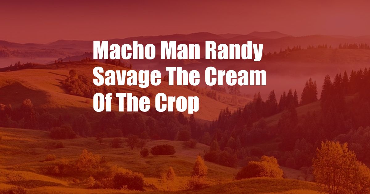 Macho Man Randy Savage The Cream Of The Crop