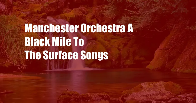 Manchester Orchestra A Black Mile To The Surface Songs