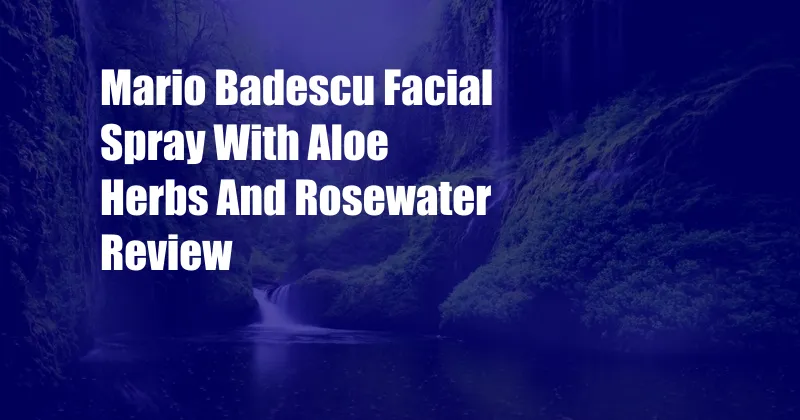 Mario Badescu Facial Spray With Aloe Herbs And Rosewater Review