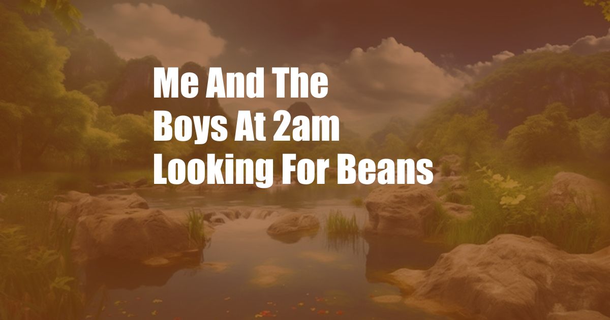 Me And The Boys At 2am Looking For Beans