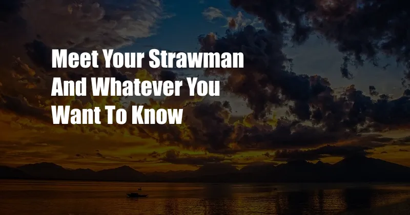 Meet Your Strawman And Whatever You Want To Know